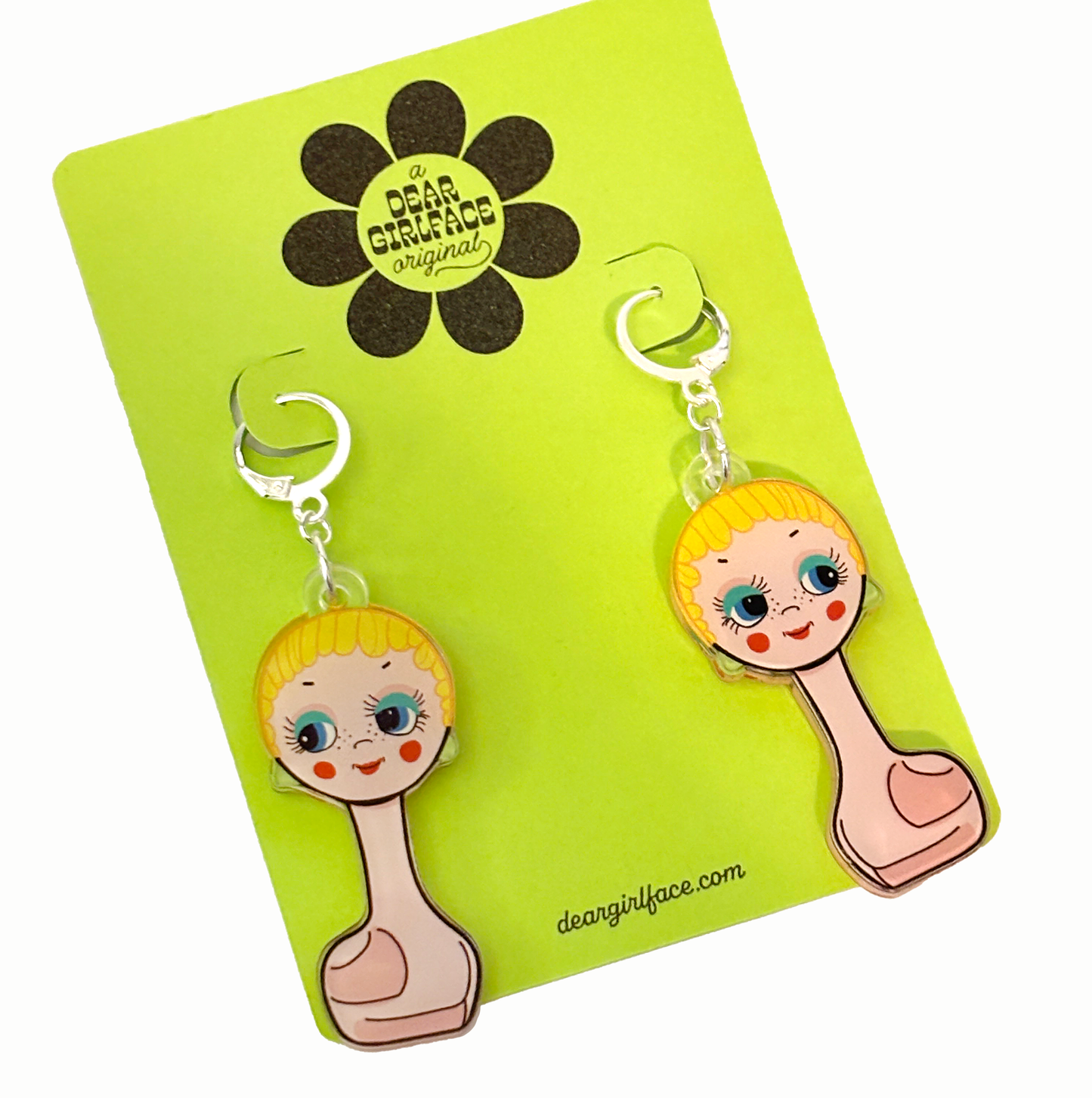 Mod Mannequin Acrylic Earrings Twiggy