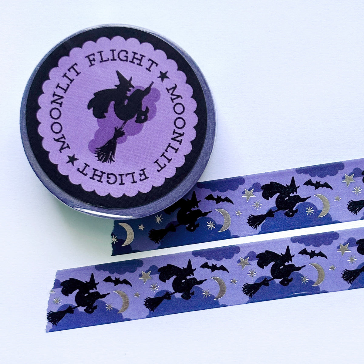 Moonlit Flight Silver Foil Washi Tape