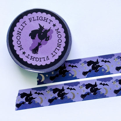 Moonlit Flight Silver Foil Washi Tape