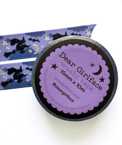 Moonlit Flight Silver Foil Washi Tape