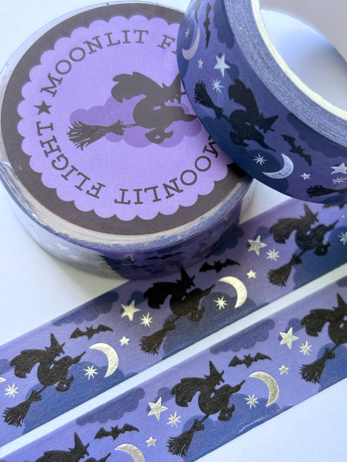Moonlit Flight Silver Foil Washi Tape