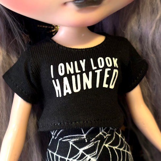 I Only Look Haunted Glow Crop Tee for Blythe