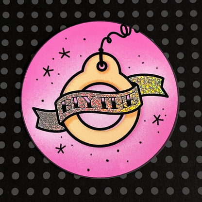 Pull Ring Tattoo Pink & Glitter Vinyl Sticker