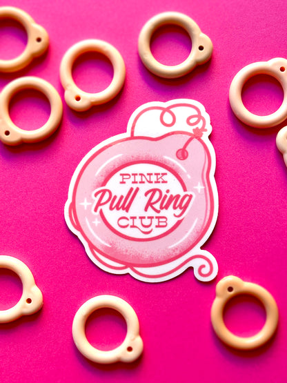 Pink Pull Ring Club Vinyl Sticker