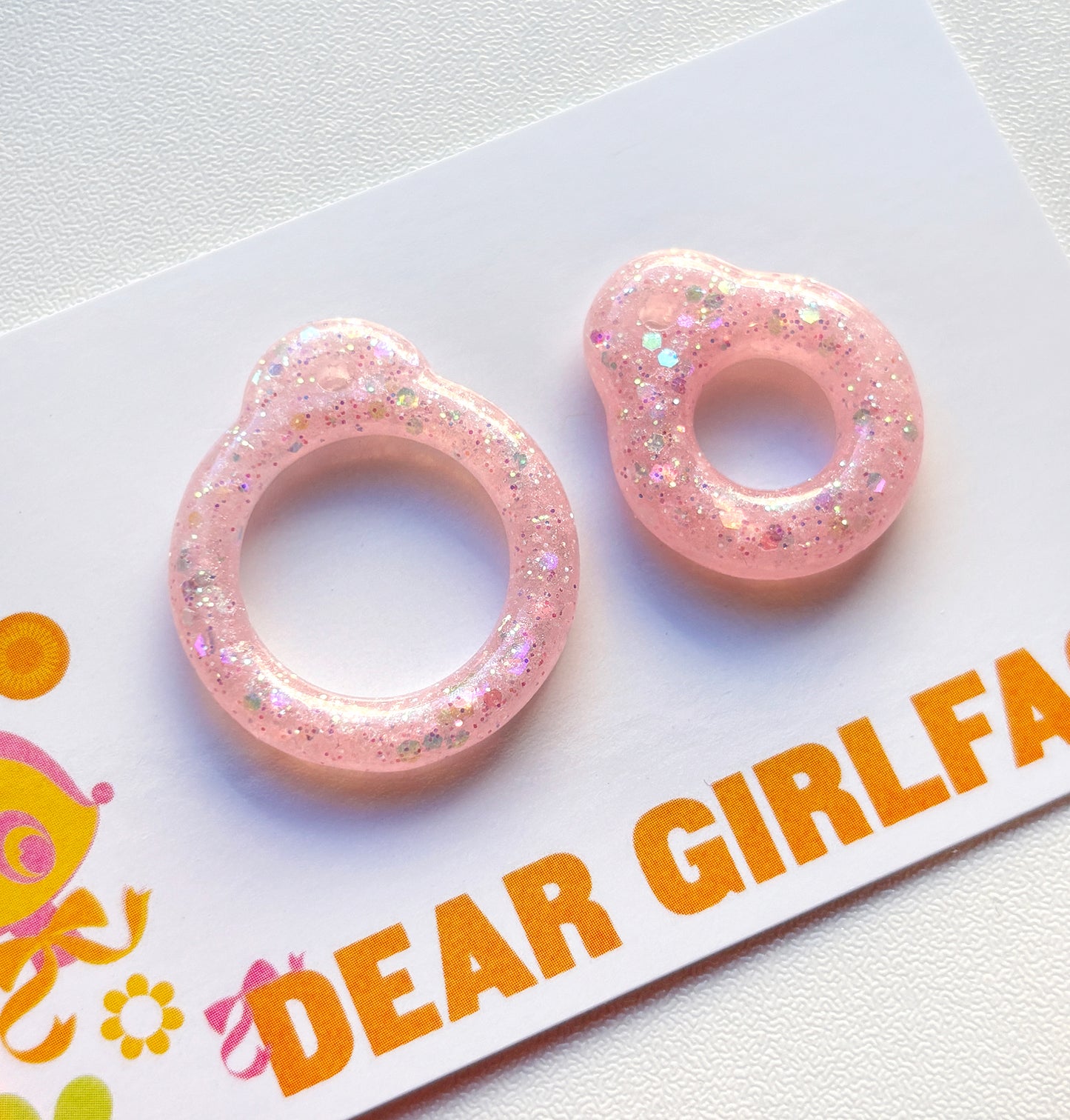 Make Mine Pink / Resin Glitter Pull Ring Set