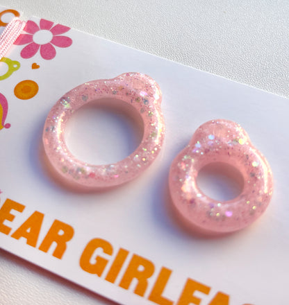 Make Mine Pink / Resin Glitter Pull Ring Set