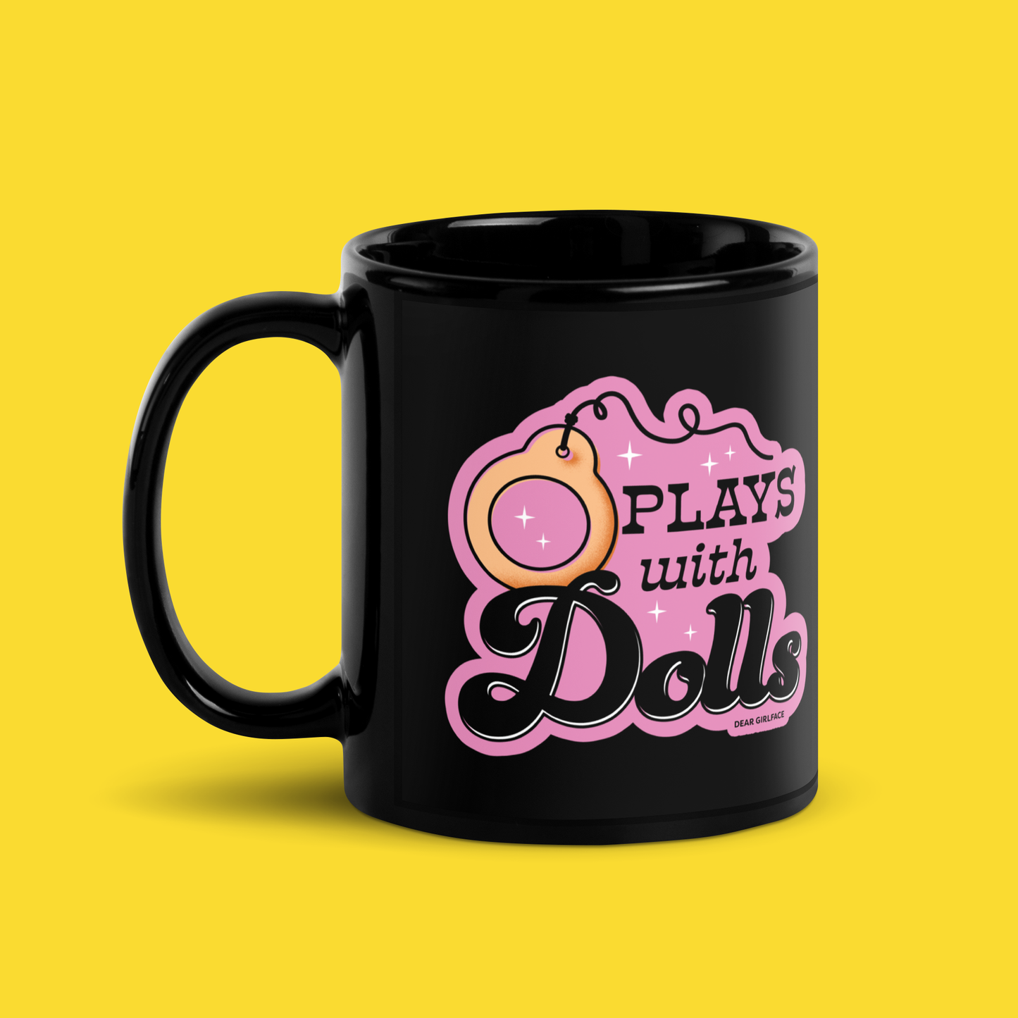 Plays With Dolls Mug Black