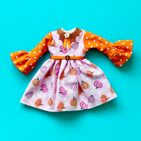 Pumpkin Patch Cutie Bat Collar Ruffle Sleeve Dress