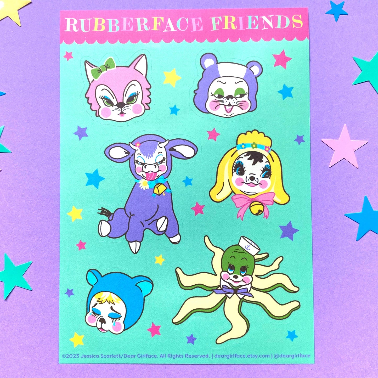Rubberface Friends Sticker Sheet
