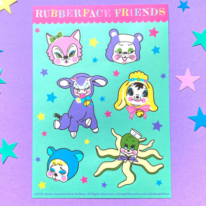 Rubberface Friends Sticker Sheet