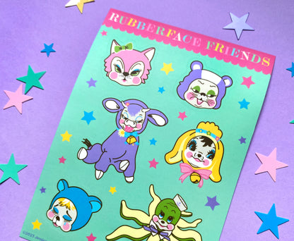 Rubberface Friends Sticker Sheet