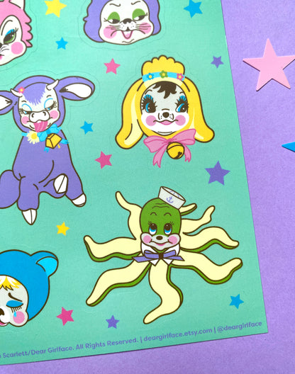 Rubberface Friends Sticker Sheet