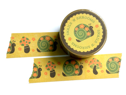 Snails 'N Shrooms Wide Washi Tape