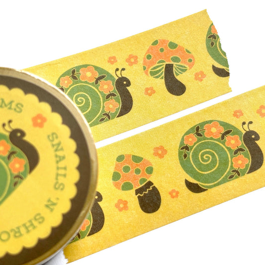 Snails 'N Shrooms Wide Washi Tape