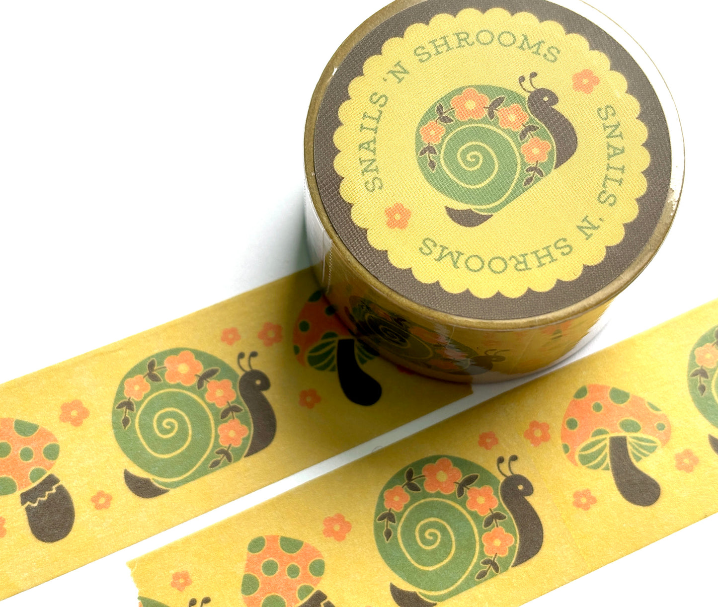Snails 'N Shrooms Wide Washi Tape