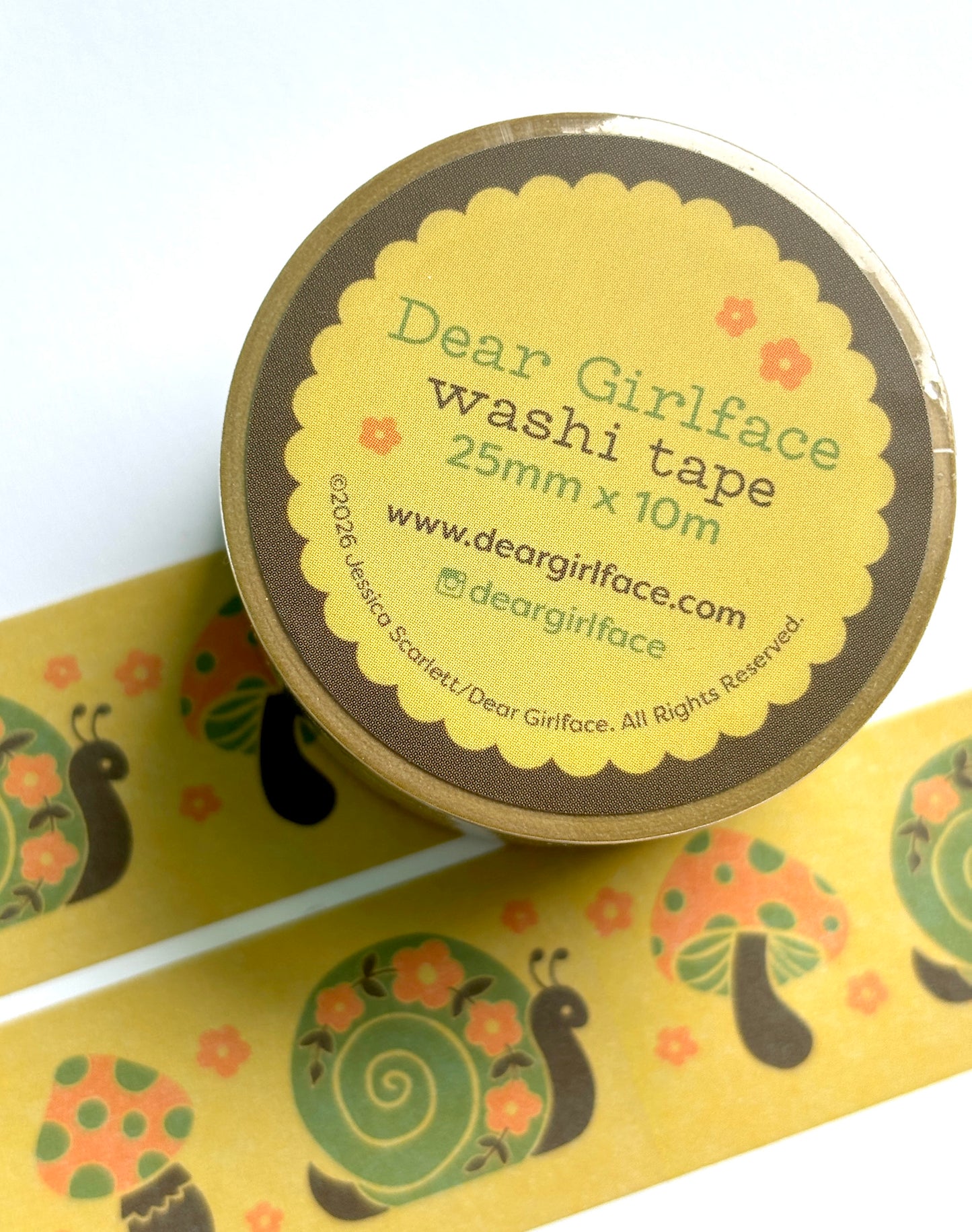 Snails 'N Shrooms Wide Washi Tape