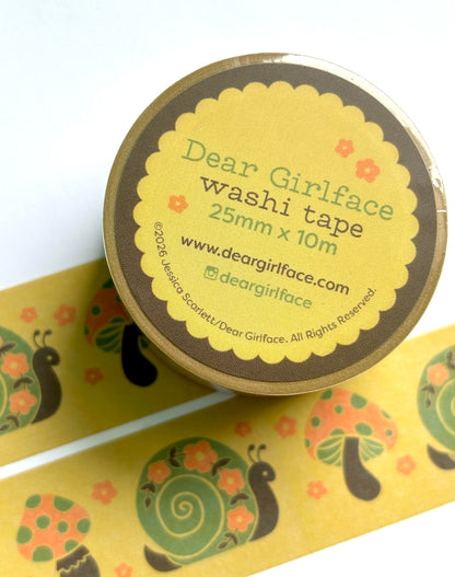 Snails 'N Shrooms Wide Washi Tape