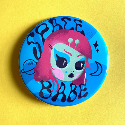 Space Babe XL 3" Button or Magnet