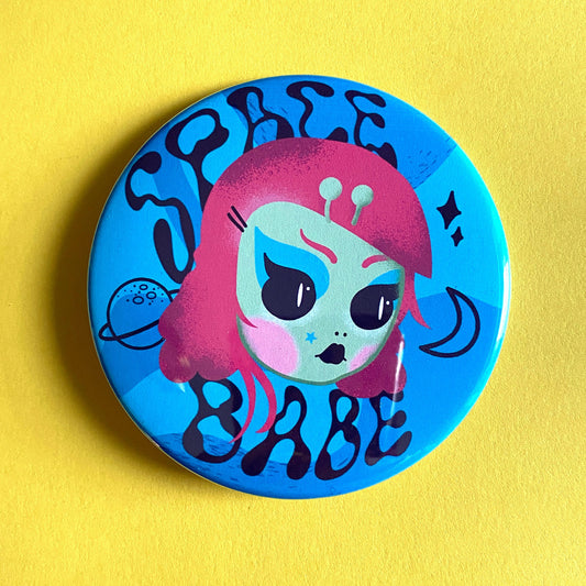 Space Babe XL 3" Button or Magnet