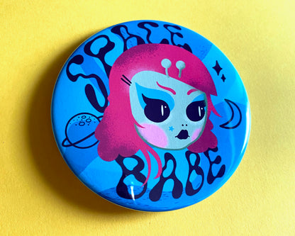 Space Babe XL 3" Button or Magnet