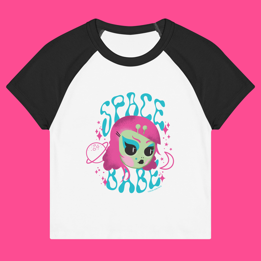 Space Babe Raglan Baby Tee