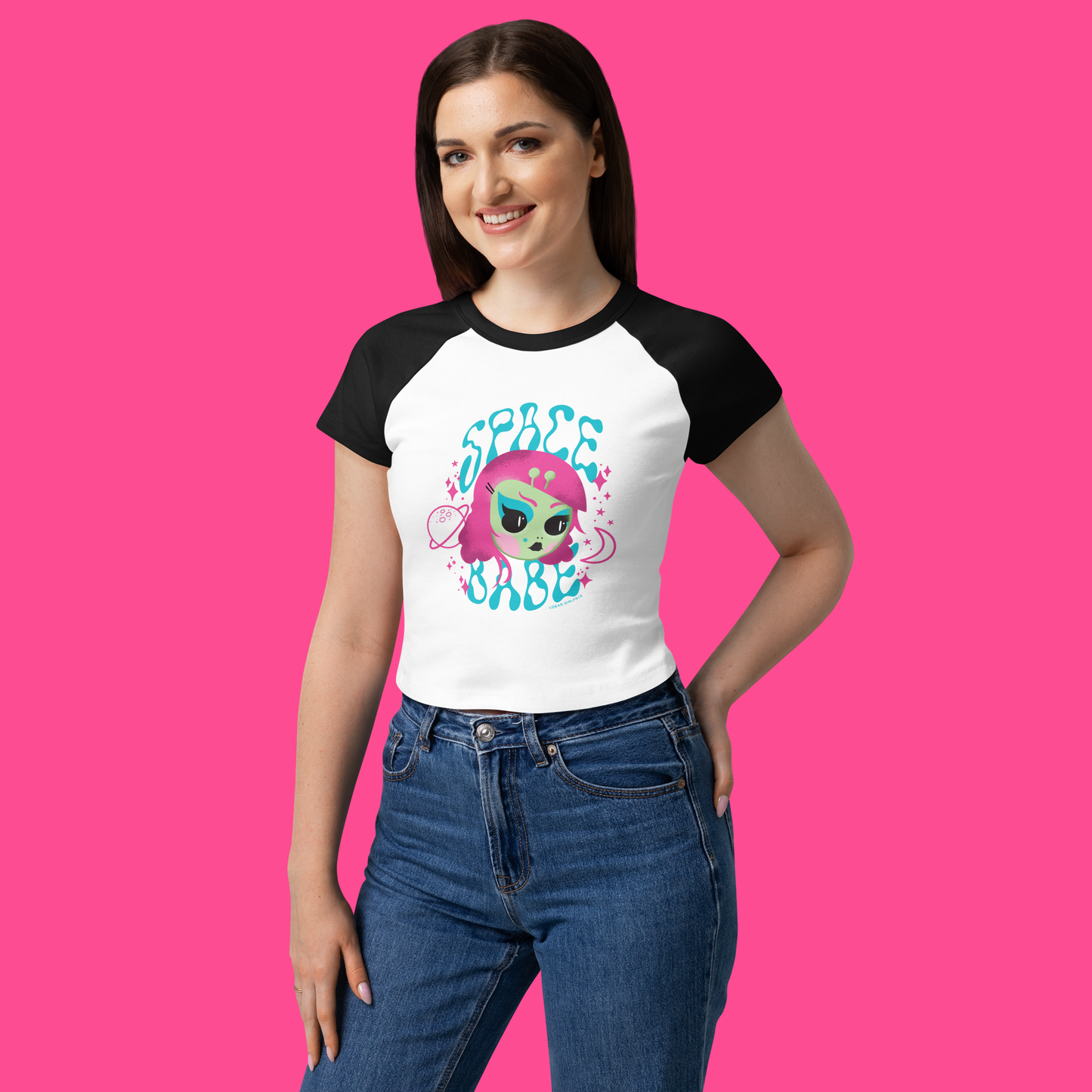 Space Babe Raglan Baby Tee
