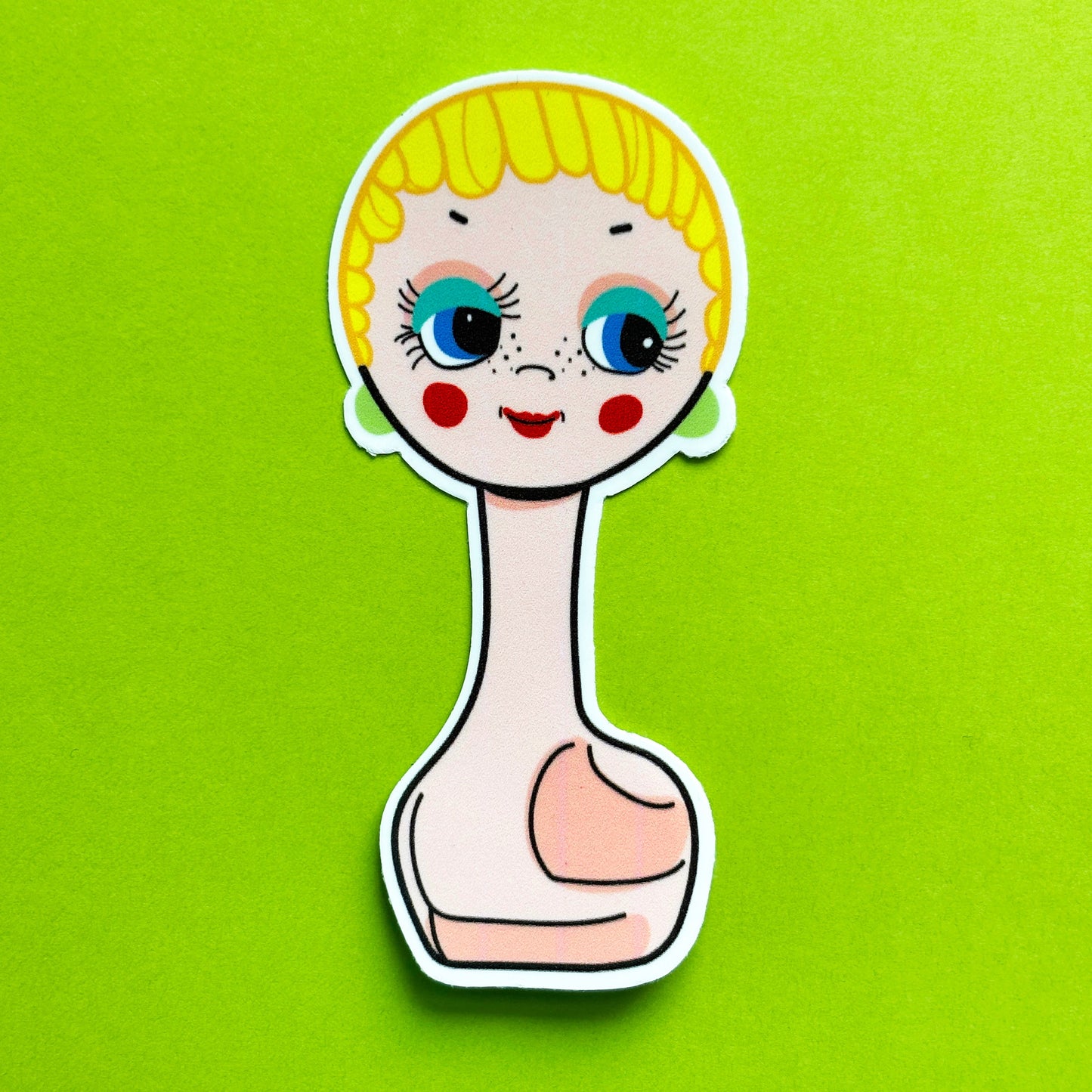 Twiggy Mannequin Head Vinyl Sticker