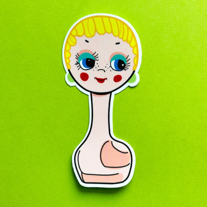 Twiggy Mannequin Head Vinyl Sticker
