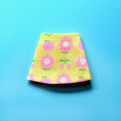 Yellow Flowers n' Fruit Mod Mini Skirt